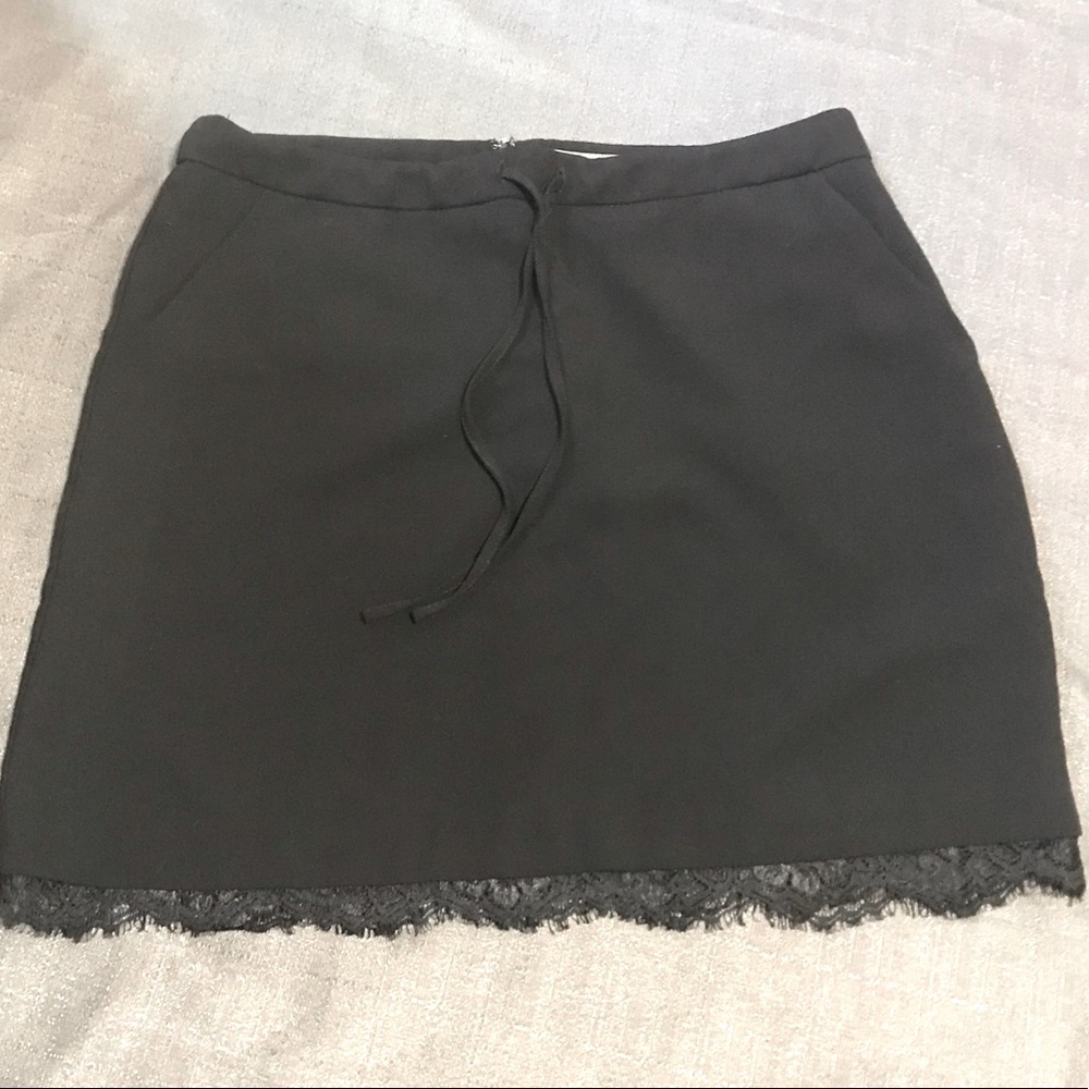 Black skirt with lace detail goth chic